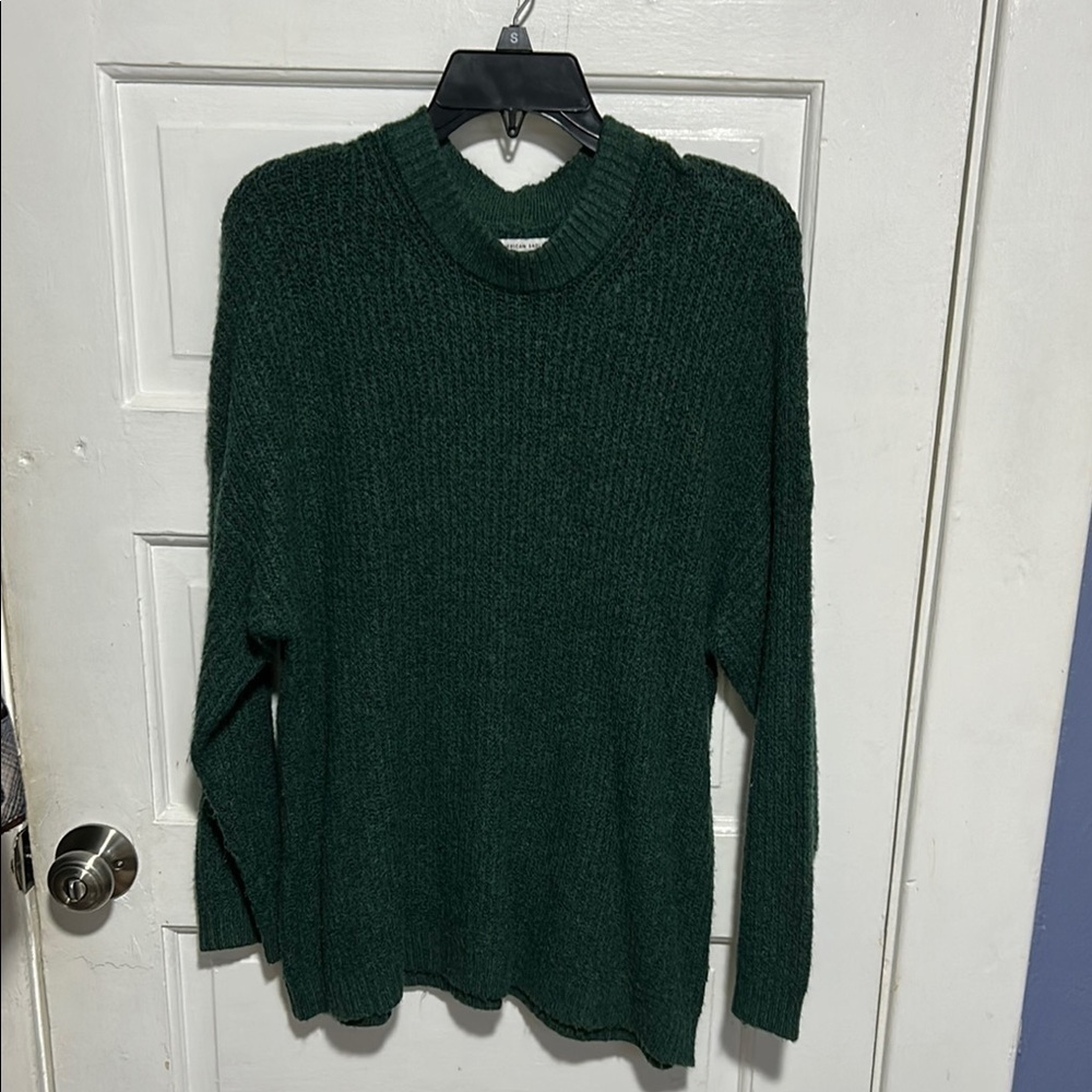 American Eagle Outfitters Green Crew Neck Sweater